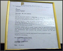 Sunjana Developers, Mumbai Appreciation award for engineering services 2006